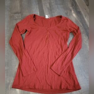 H&M Half Button Long Sleeve size large